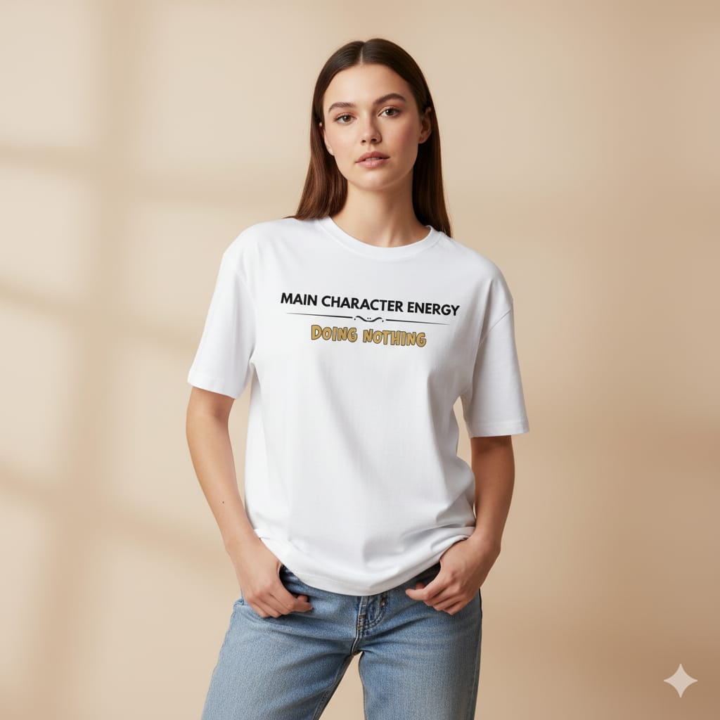 Main Character Energy Oversized Unisex T-Shirt | Funny Sloth Graphic Tee - Unleavables