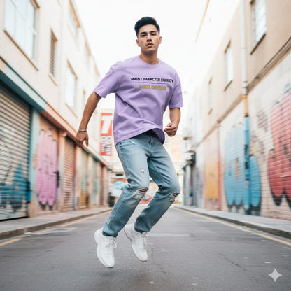 Main Character Energy Oversized Unisex T-Shirt | Funny Sloth Graphic Tee - Unleavables