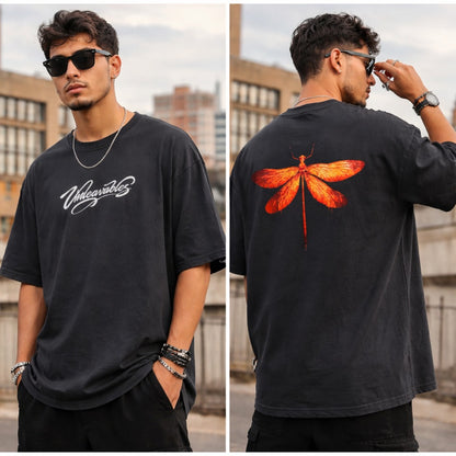 Unleavables Premium Oversized T-Shirt| Dragonfly| Streetwear| 100% Cotton | Unisex
