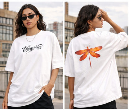Unleavables Premium Oversized T-Shirt| Dragonfly| Streetwear| 100% Cotton | Unisex