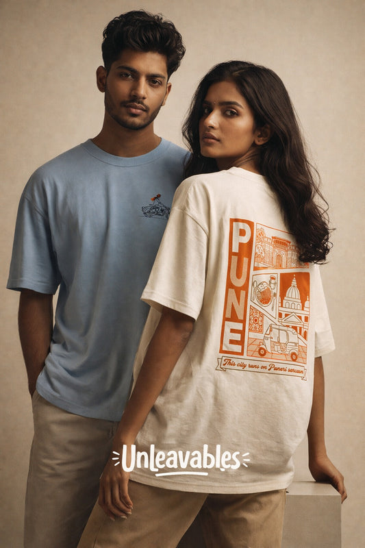 Puneri Signature Tee – Premium Urban Heritage Unisex oversized T-Shirt 100% Cotton for men and women