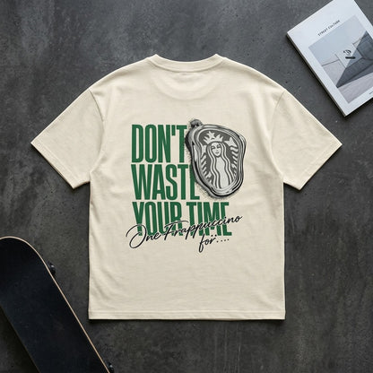 Oversized Coffee Lover Graphic T-Shirt for Men| 100% Cotton 220 GSM Streetwear Tee | Baggy Drop Shoulder Fit