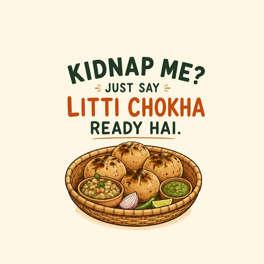 Unleavables Funny Quote T-Shirt – Litti Chokha Graphic Printed Oversized Cotton Tee