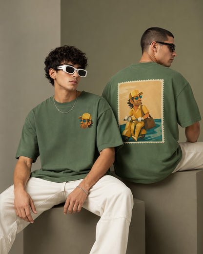 Captain Cool, Thala for a reason CSK Vibe Oversized Graphic T-Shirt | 100% Cotton 220 GSM Heavyweight Graphic T-Shirt | Baggy Drop Shoulder Fit