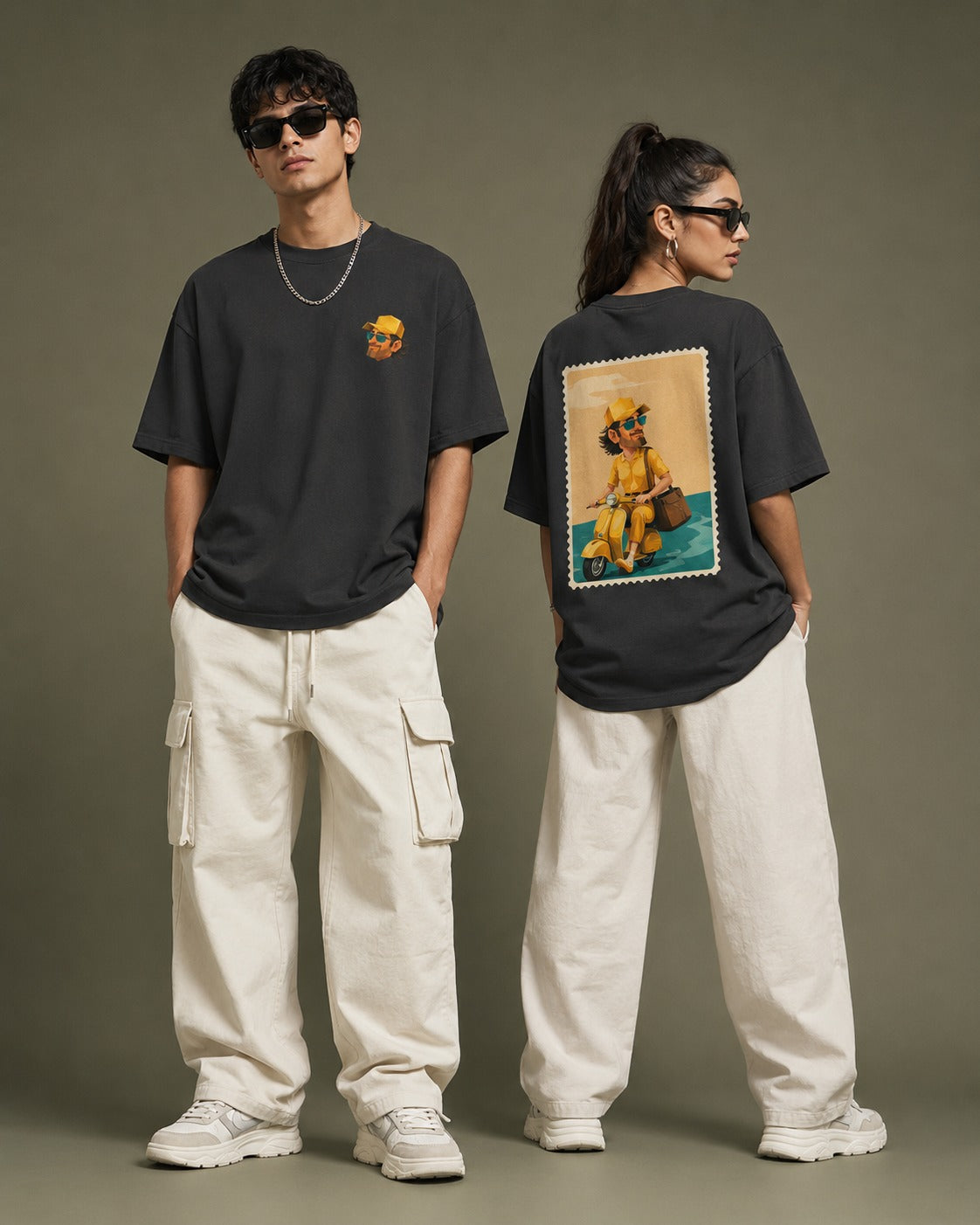 Captain Cool, Thala for a reason CSK Vibe Oversized Graphic T-Shirt | 100% Cotton 220 GSM Heavyweight Graphic T-Shirt | Baggy Drop Shoulder Fit
