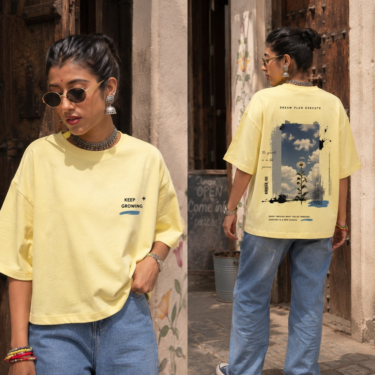 Unleavables Dream Plan Execute Oversized Graphic Unisex T-Shirt | Unleavables Streetwear Collection |  T-shirt for Men & Women