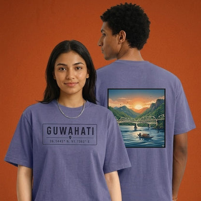 Guwahati Graphic Oversized T-Shirt for Men & Women | Assam Travel & Nature Inspired Streetwear