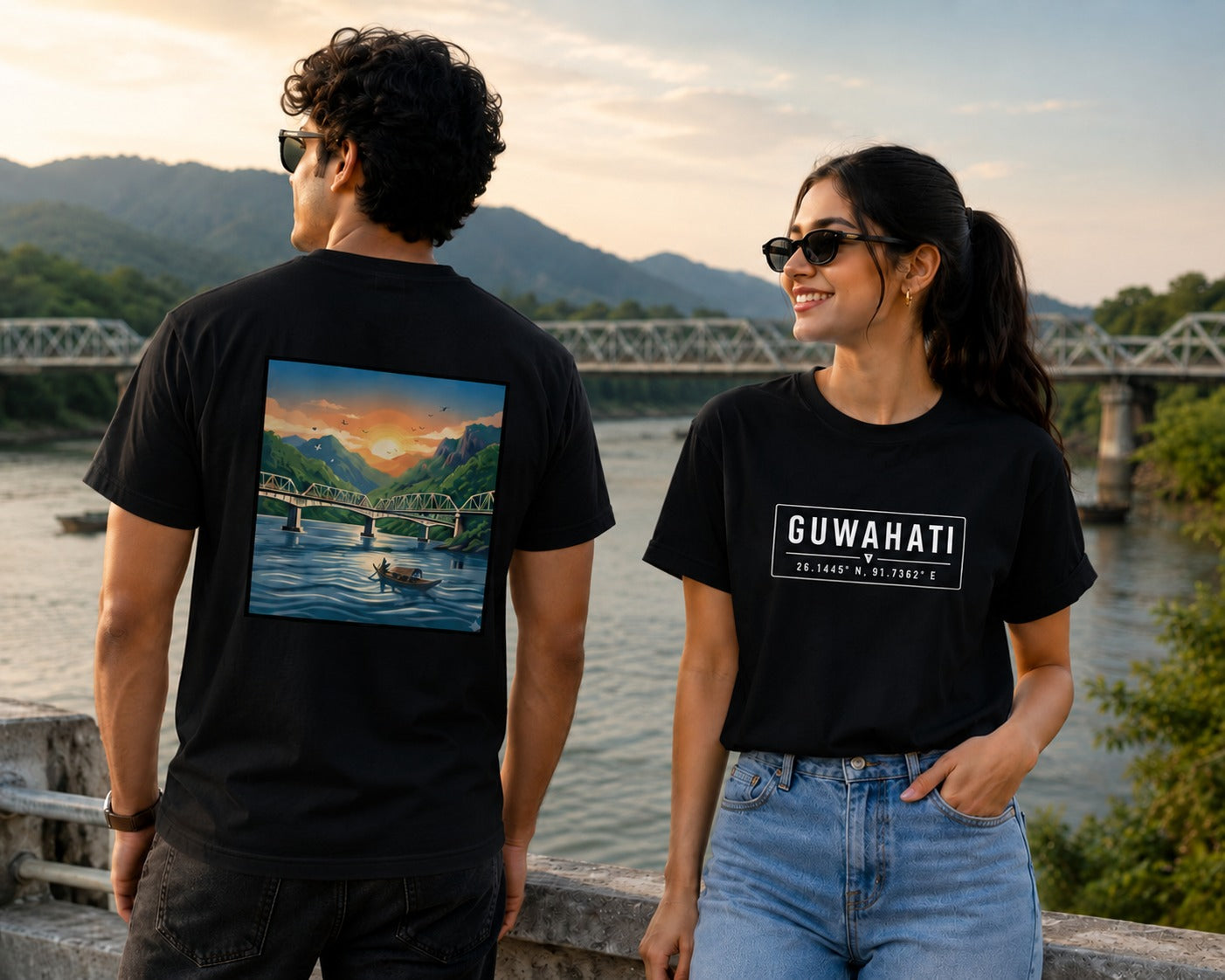 Guwahati Graphic Oversized T-Shirt for Men & Women | Assam Travel & Nature Inspired Streetwear