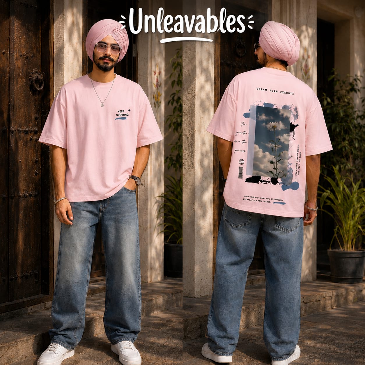 Unleavables Dream Plan Execute Oversized Graphic Unisex T-Shirt | Unleavables Streetwear Collection |  T-shirt for Men & Women