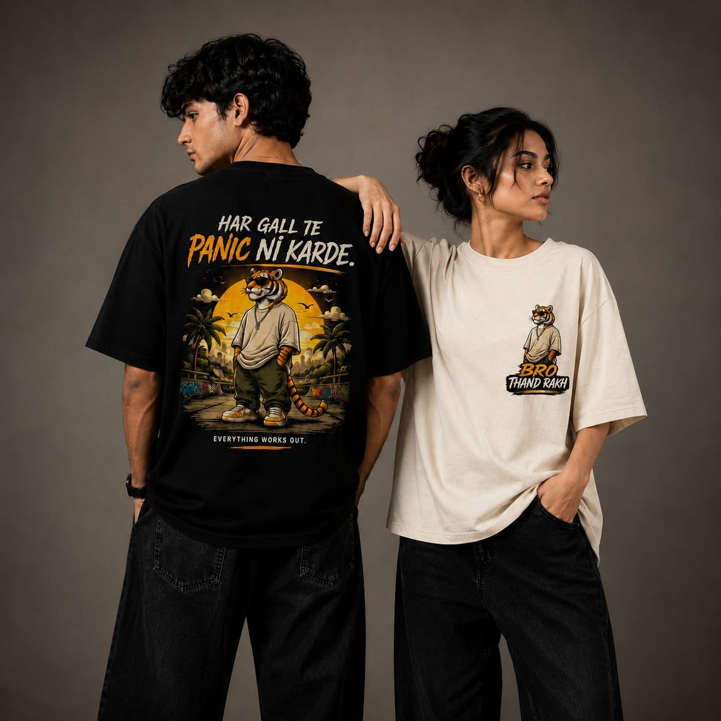 The Chill Tiger Oversized Graphic T-Shirt | Premium Unisex Cotton Streetwear Tee