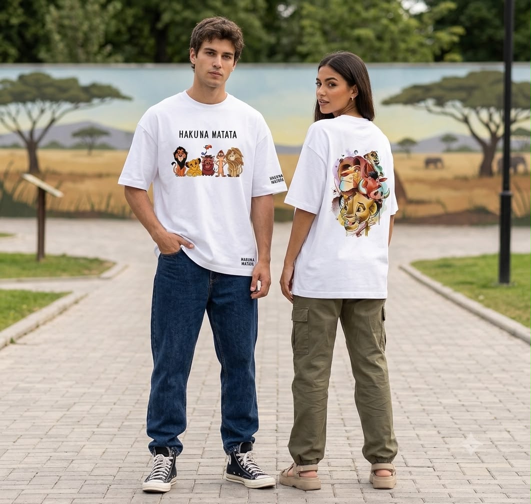 Hakuna Matata Oversized T-Shirt | Premium 220 GSM 100% Cotton Unisex Graphic Tee