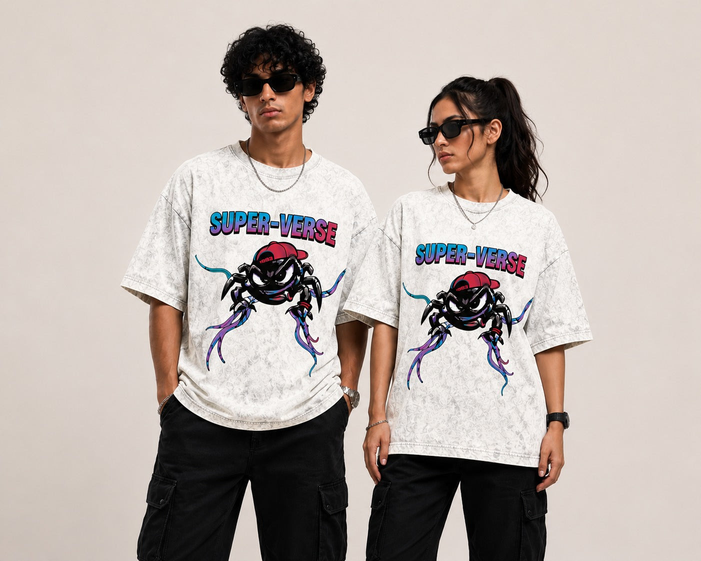 SUPER-VERSE Graphic Oversized Cotton T-Shirt