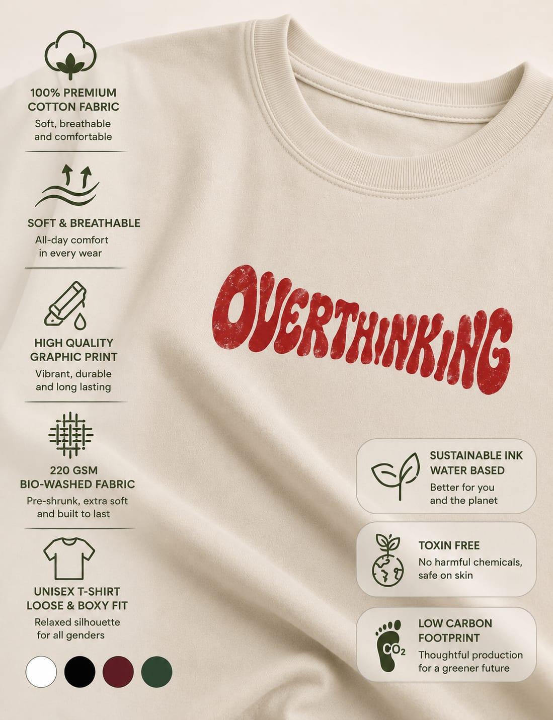 Oversized Graphic Overthinker T-shirt