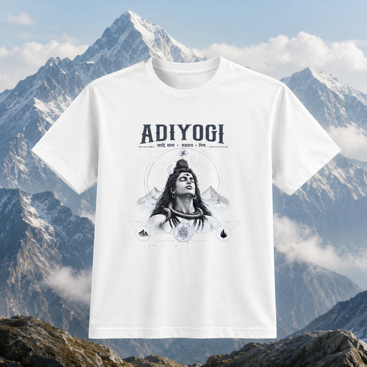 ADIYOGI™  Classic Fit T-Shirt | Premium 100% Cotton | Unisex Graphic Tee | Black | White