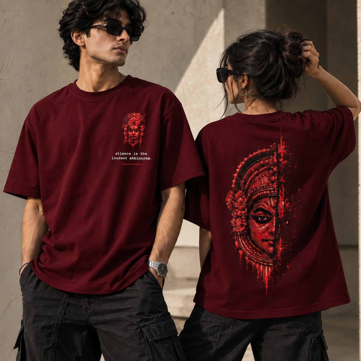 Abhinayam Kathakali Graphic Oversized T-Shirt – Black