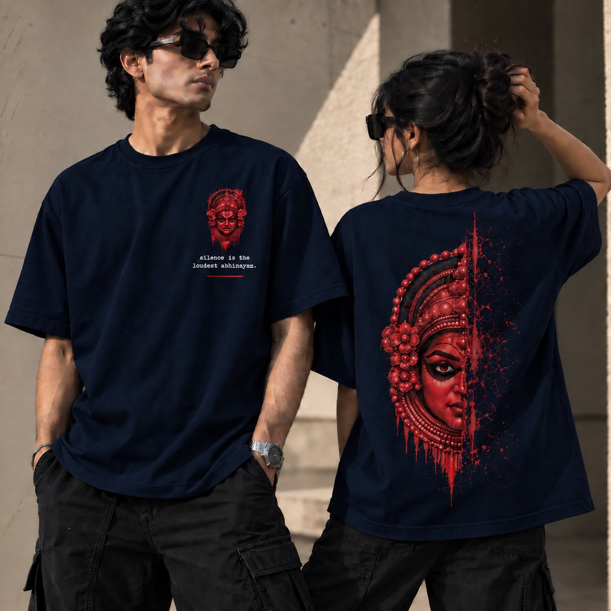 Abhinayam Kathakali Graphic Oversized T-Shirt – Black