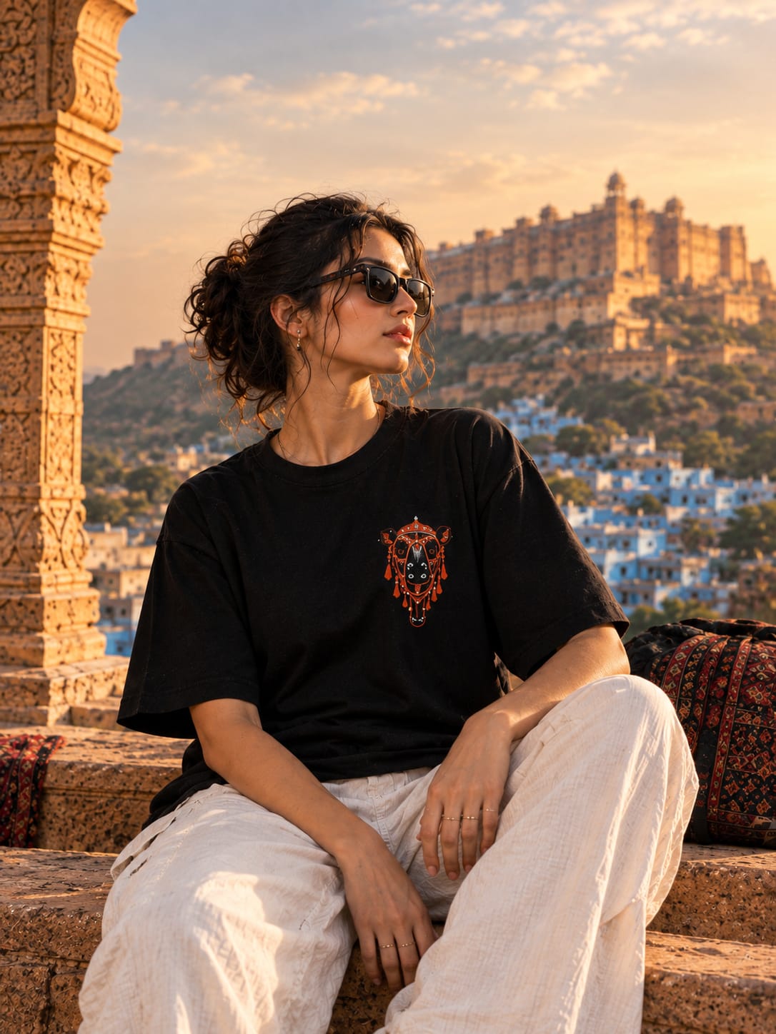 Jaipur Camel Heritage | Unisex Oversized Graphic T-Shirt