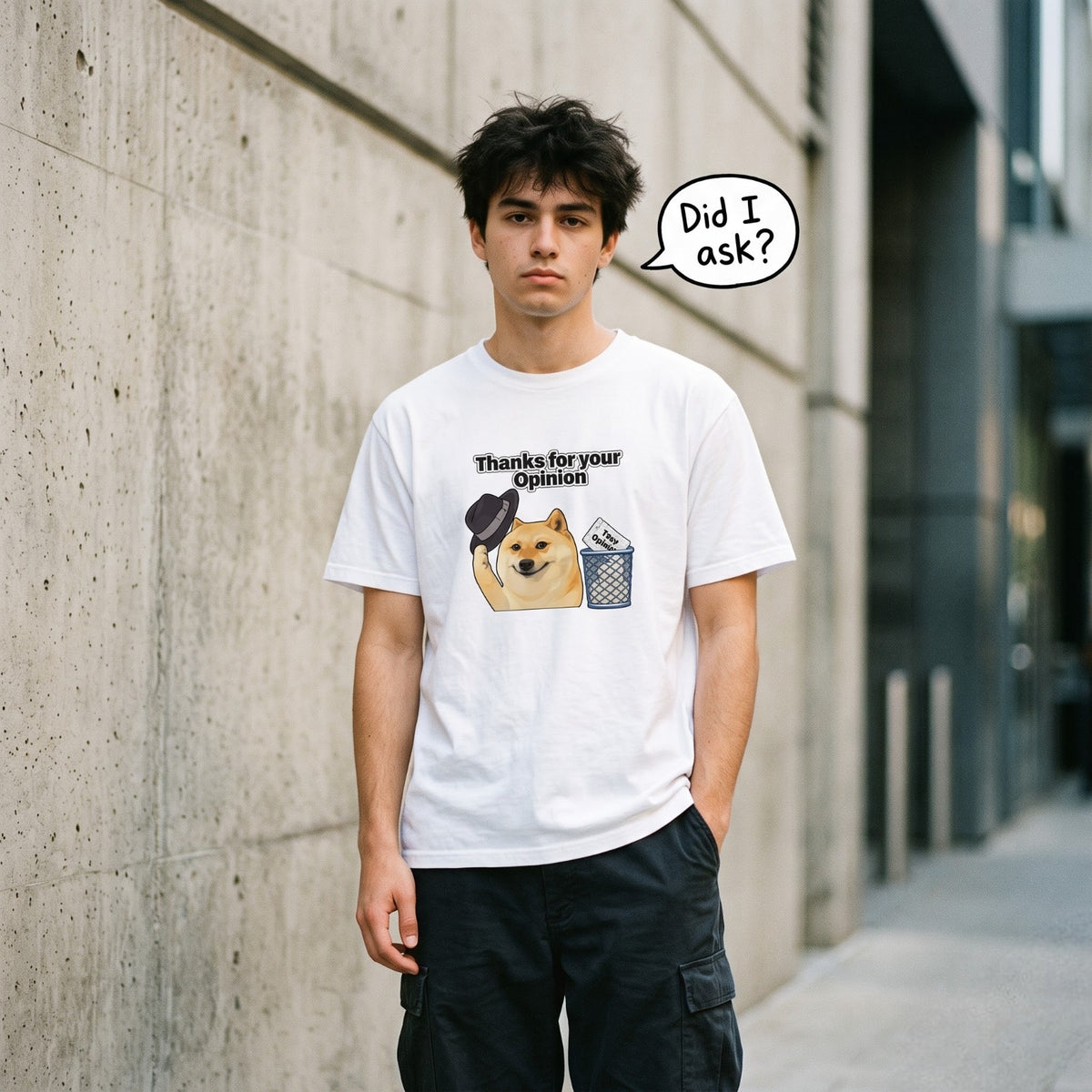 Thanks For Your Opinion | Cheems | Oversized T-Shirt