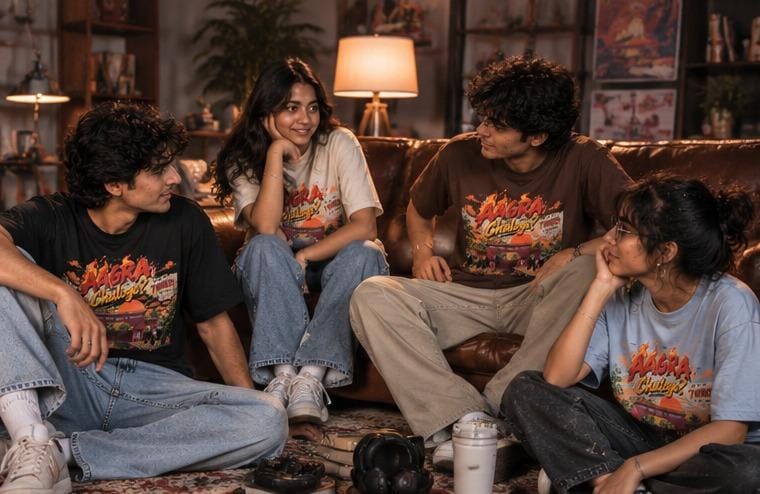 Agra Chaloge? Oversized Graphic T-Shirt – Quirky Indian Streetwear