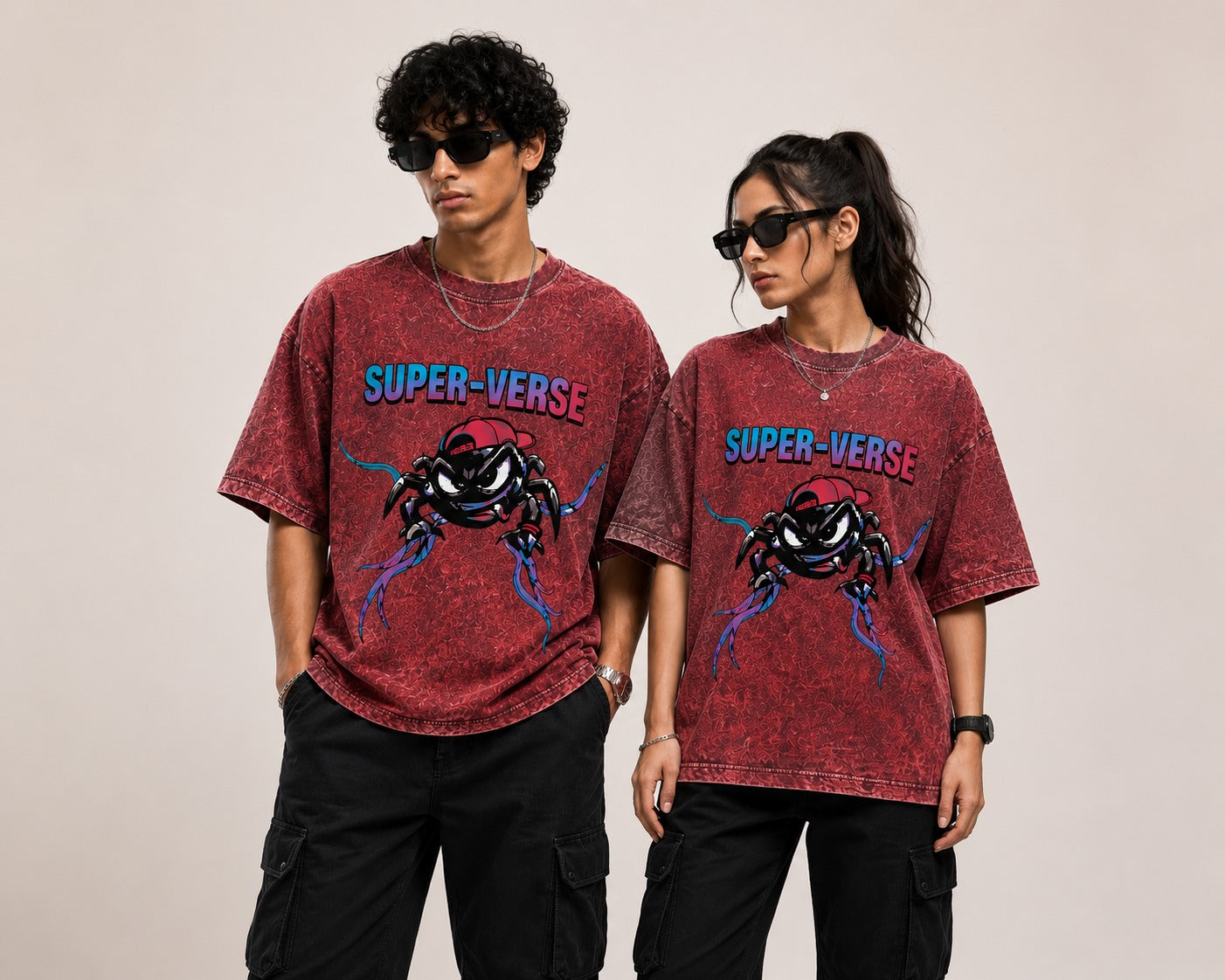 SUPER-VERSE Graphic Oversized Cotton T-Shirt