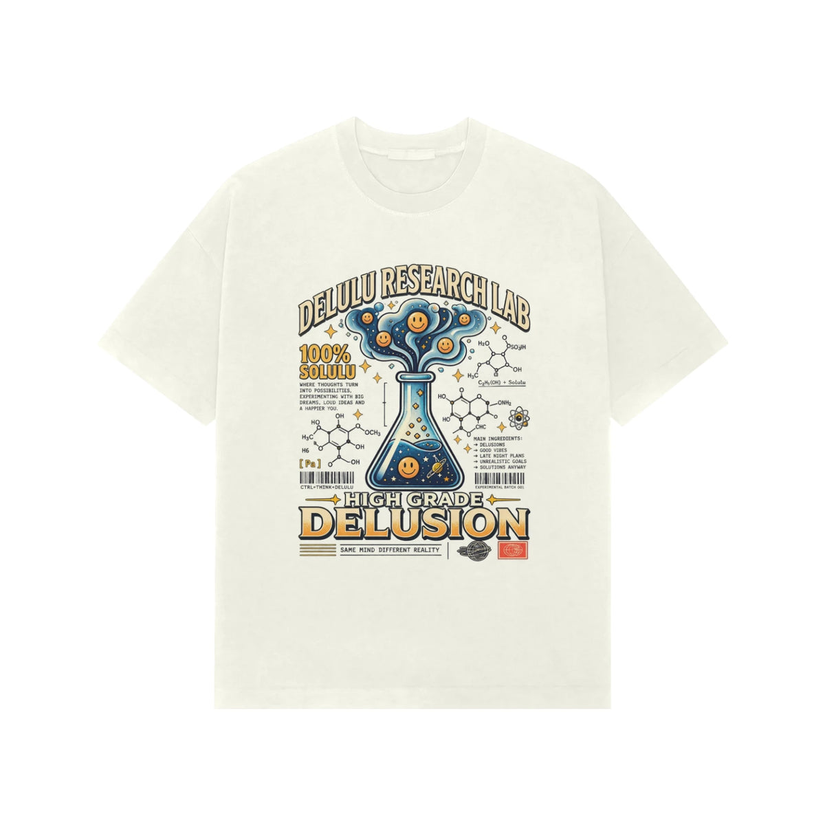 Premium Oversized Tshirt Delulu - Ivory