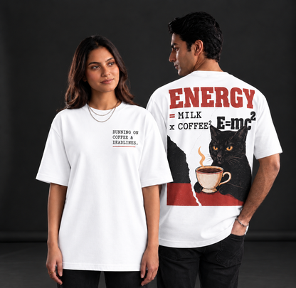 Oversized Coffee Lover Graphic T-Shirt for Men & Women | Premium Cotton 220 GSM Streetwear Tee | Baggy Drop Shoulder Fit