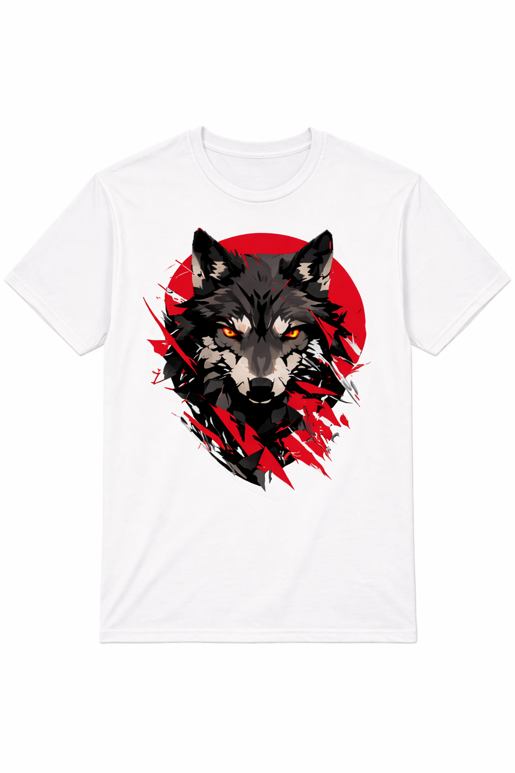 Wolf Face Graphic T-Shirt for Men | Stylish Half Sleeve Cotton Tee