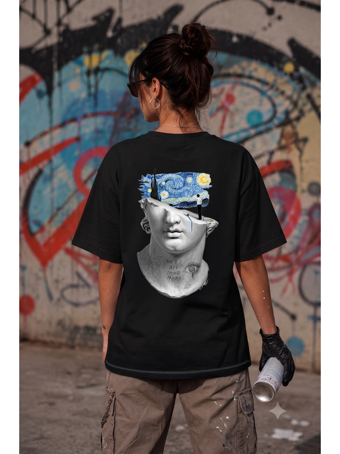 Unleavables Starry Night Inside Premium Oversized Tee for Art Lovers
