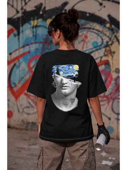 Unleavables Starry Night Inside Premium Oversized Tee for Art Lovers