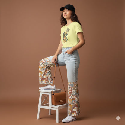 Unleavables Cute Puppy Printed Women's Half Sleeves T-shirt | 100% cotton, Regular Fit