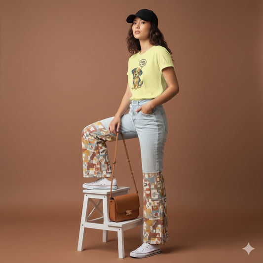Unleavables Cute Puppy Printed Women's Half Sleeves T-shirt | 100% cotton, Regular Fit