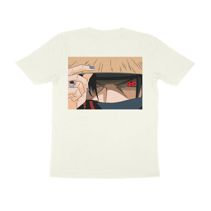 Naruto Itachi Uchiha Anime T-Shirt for Men | Akatsuki Cloud & Sharingan Graphic Print | Premium Cotton Casual Wear