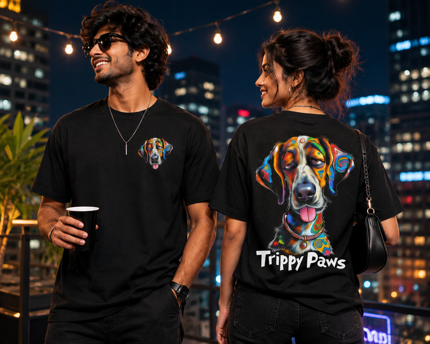 Unleavables Trippy Paws Unisex T-Shirt | Dog Lovers T-shirt | T Shirt for Men & Women