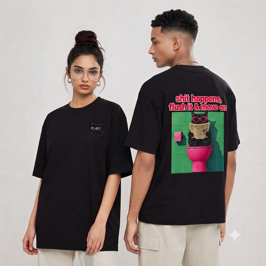 Cat Graphic Oversized T-Shirt | Unisex Streetwear Tee