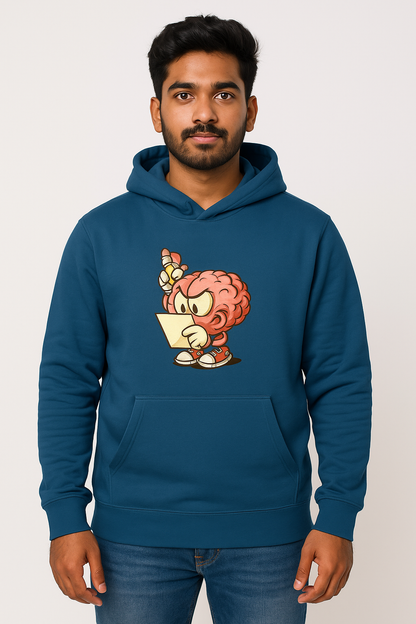 Casual Graphic Hoodie-Brain at Work Design