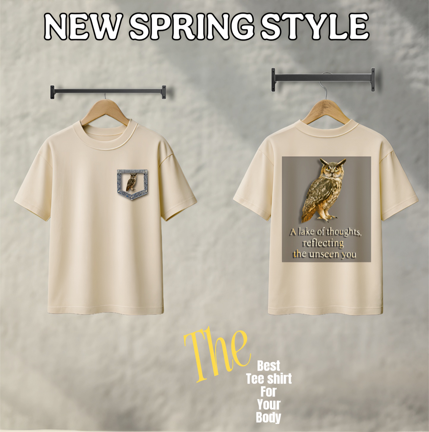 Unleavables Unisex Owl Print Half Sleeve T-Shirt | 100% Cotton, Oversized Fit