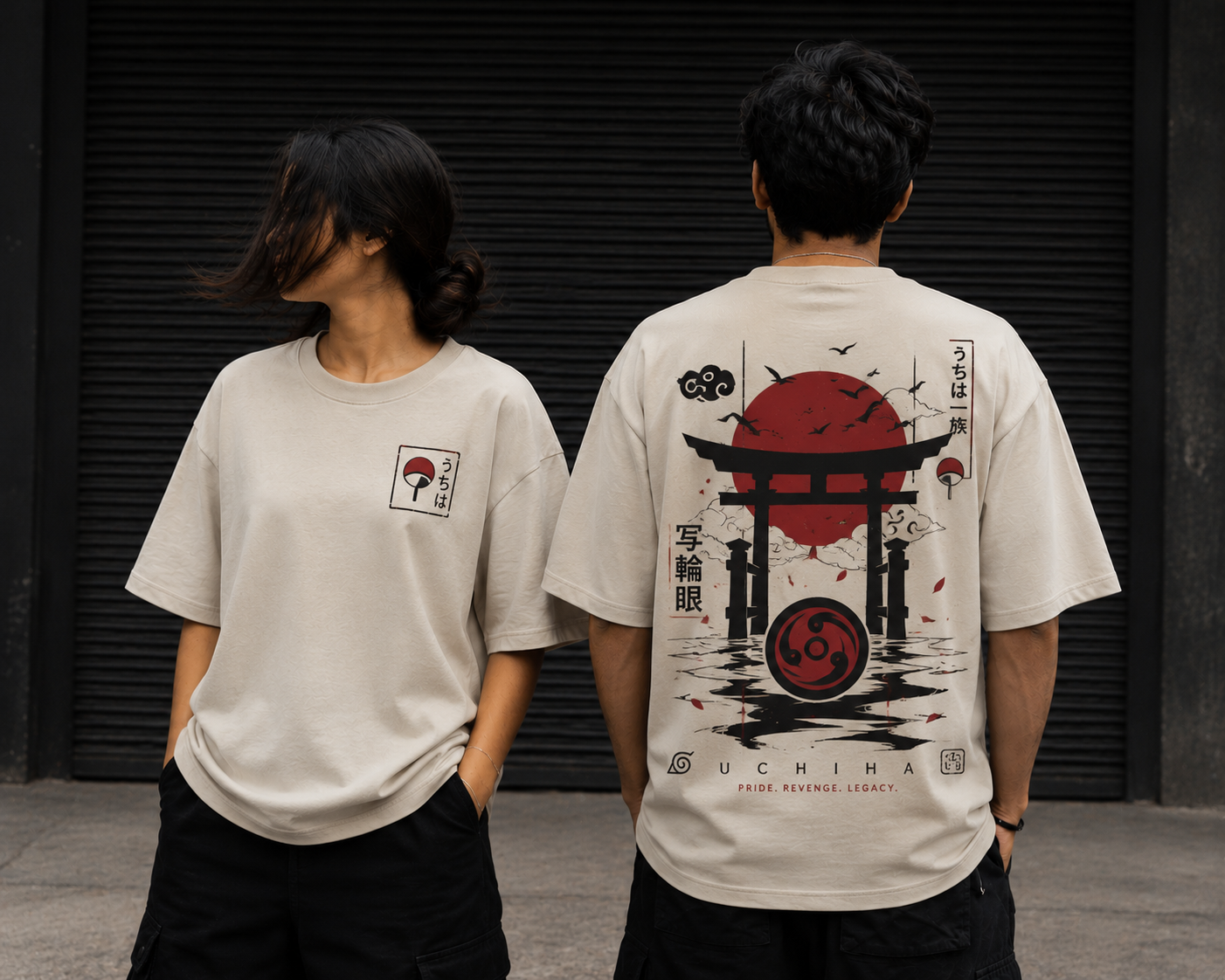 Unleaveables Oversized Fit Unisex T-Shirt | Japanese Graphic Print Tee | Loose Fit Streetwear 100% Cotton