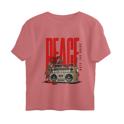 Unlivables IGNORE Oversized Graphic T-Shirt – Live in Peace - Dusty Rose
