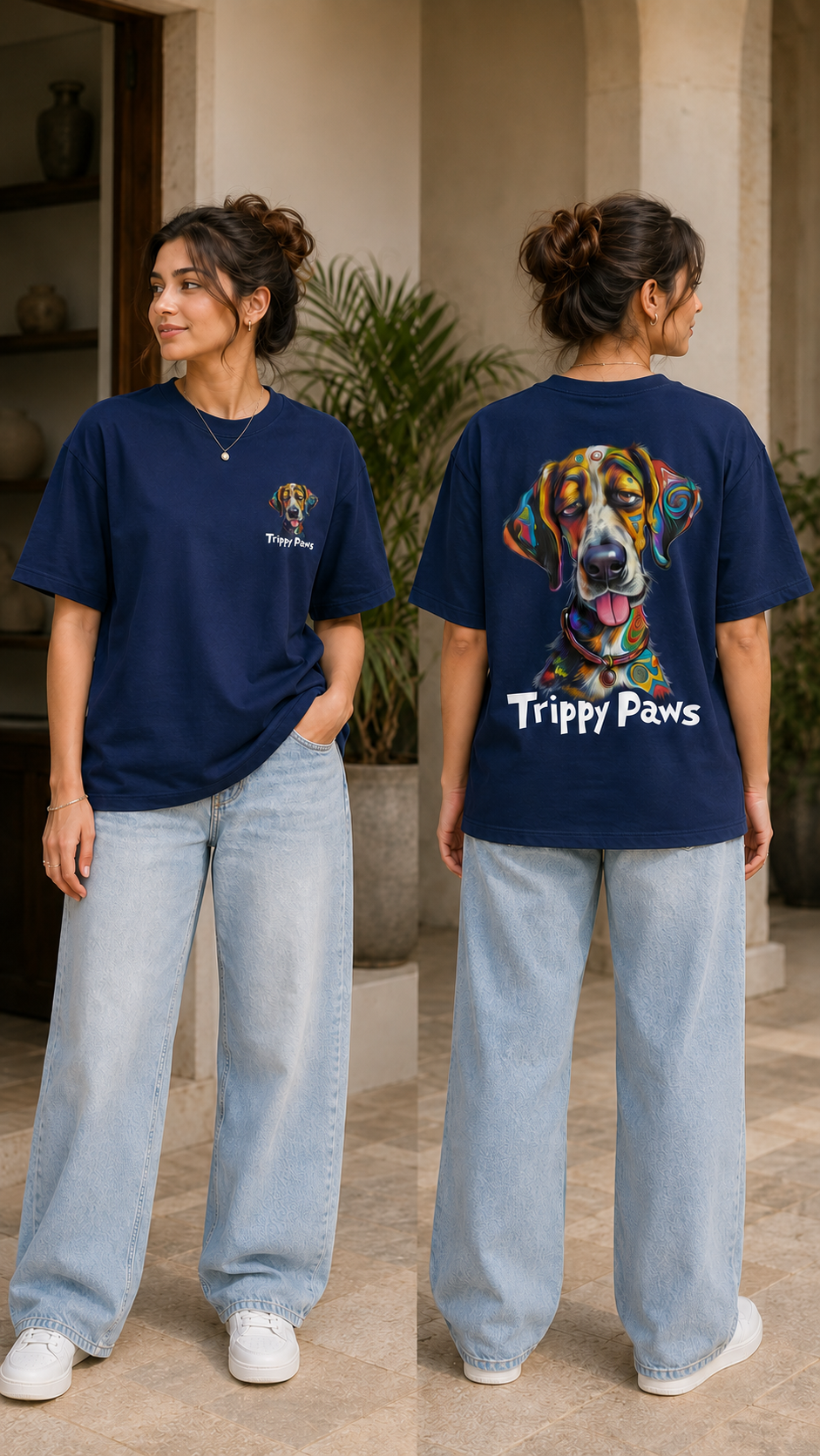 Unleavables Trippy Paws Unisex T-Shirt | Dog Lovers T-shirt | T Shirt for Men & Women