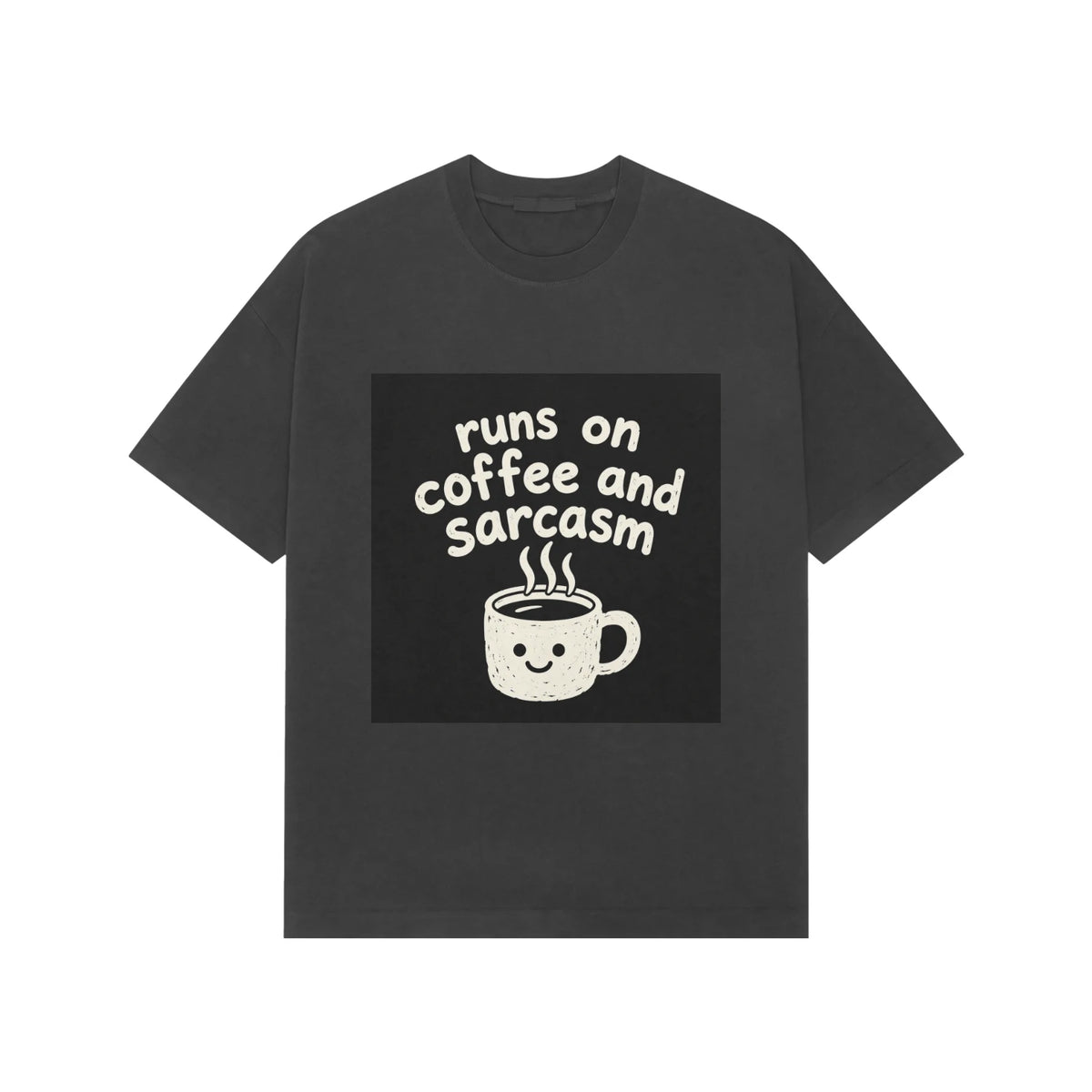 Runs on Coffee & Sarcasm T-shirt (Black) - Black