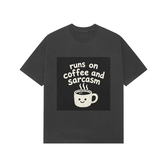 Runs on Coffee & Sarcasm T-shirt (Black) - Black