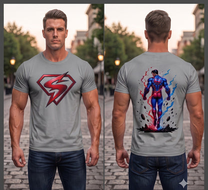 Unleavables Oversized Men’s T-shirt - Superman Graphics Style 100% Cotton T-Shirt