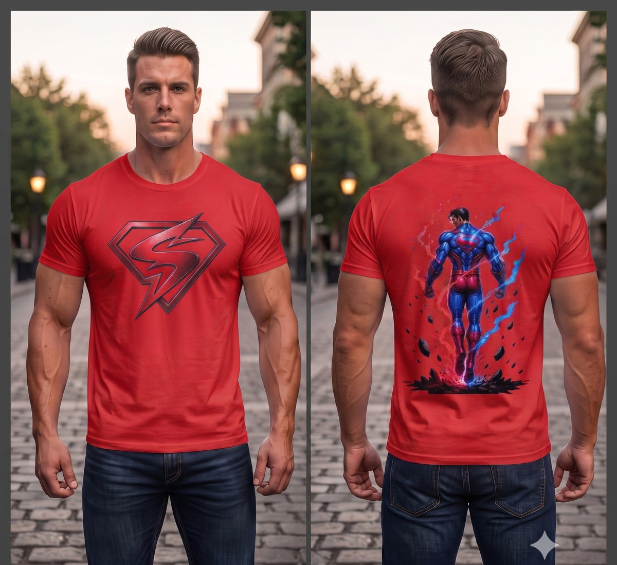 Unleavables Oversized Men’s T-shirt - Superman Graphics Style 100% Cotton T-Shirt