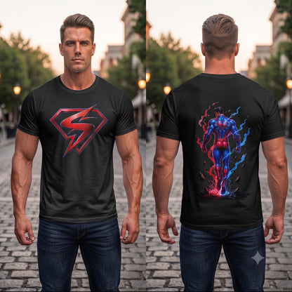Unleavables Oversized Men’s T-shirt - Superman Graphics Style 100% Cotton T-Shirt