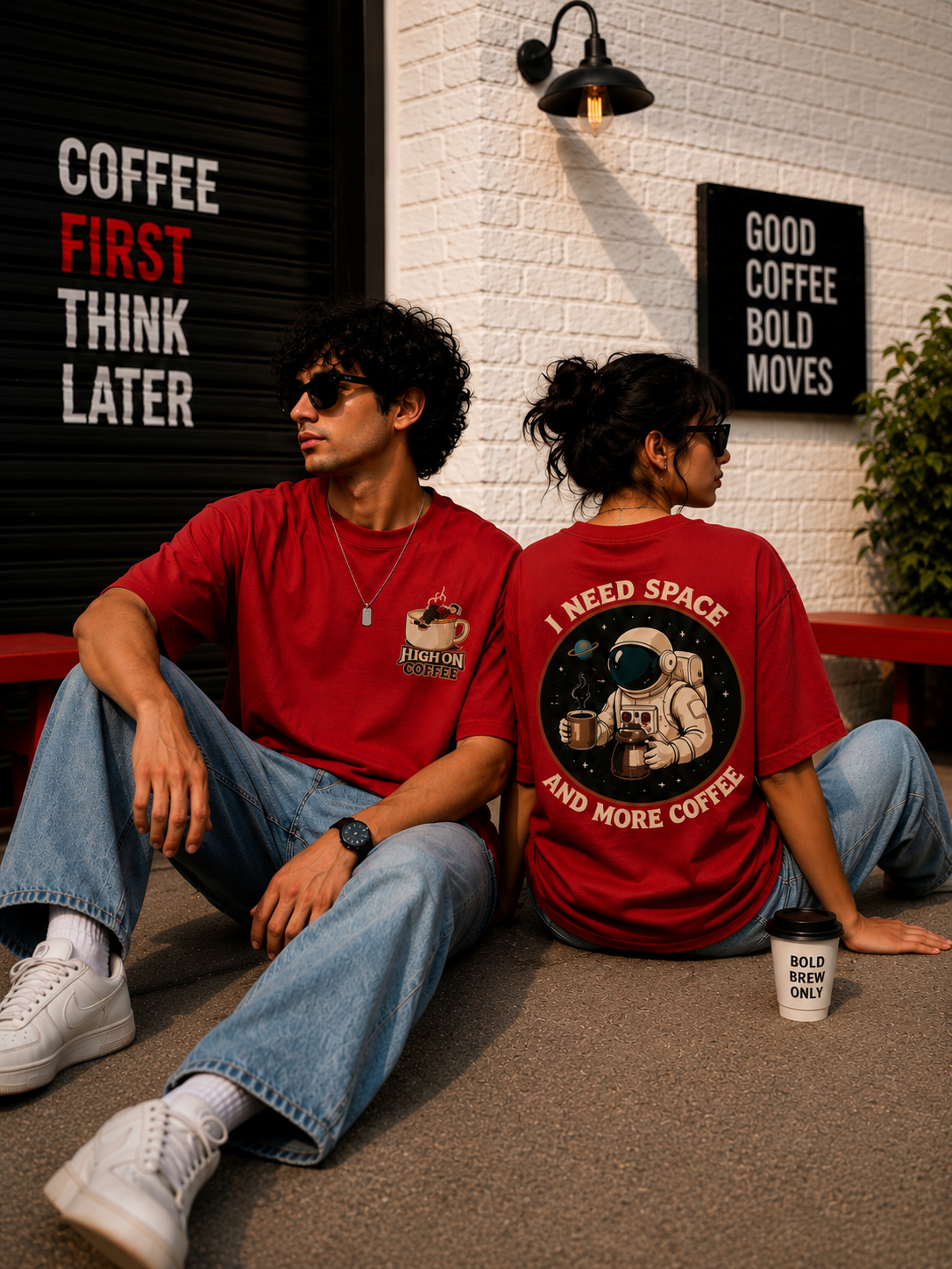 Unleavables Coffee Lover Unisex Oversized  Graphic T-Shirt