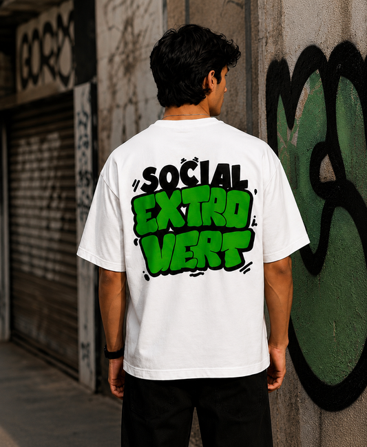 Extrovert Typography T-shirt | Premium Oversized Fit | Everyday Casual Wear