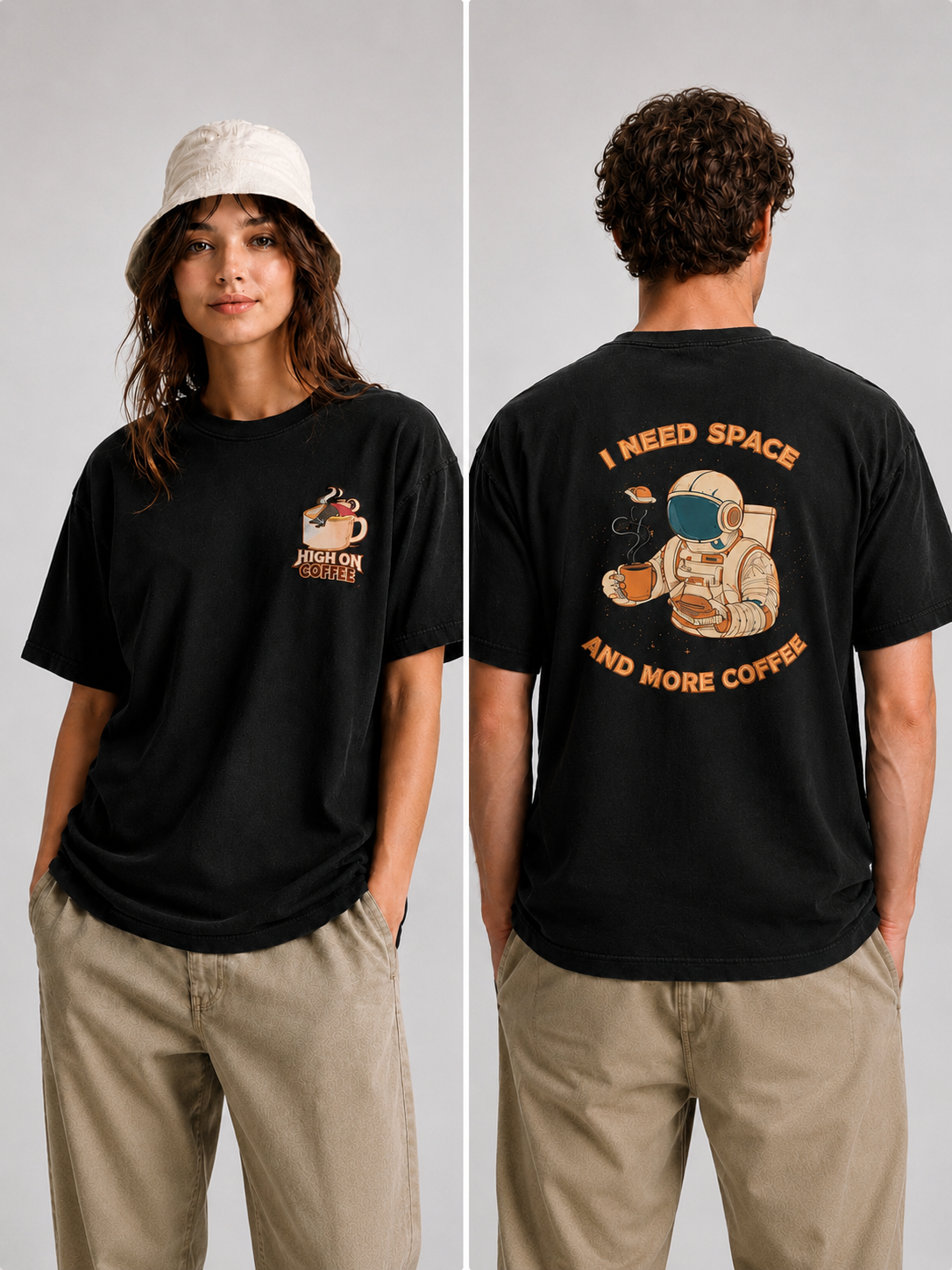 Unleavables Coffee Lover Unisex Oversized  Graphic T-Shirt