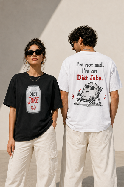 I'm Not Sad, I'm On Diet Joke Oversized Unisex T-Shirt | Premium Bio-Washed Cotton | Funny Graphic Tee | Gifts for Every Occasion
