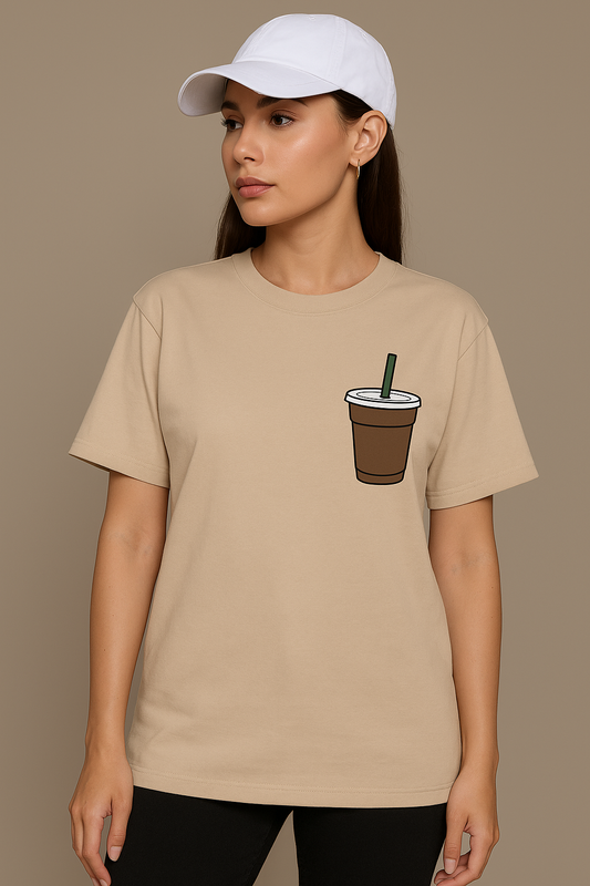 Unleavables Oversized Unisex T-Shirt with Coffee Design | Soft Vintage Graphic Tee