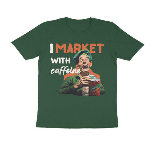Popeye's I Market with Caffeine Round Neck T-shirt for Men